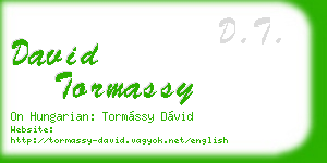 david tormassy business card