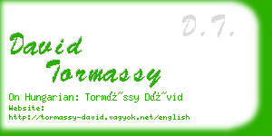 david tormassy business card